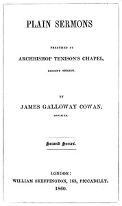 Cover of Plain Sermons, preached at Archb...