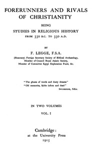 Cover of Forerunners and rivals of Christ...