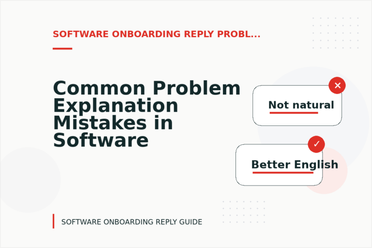Common Problem Explanation Mistakes in Software Onboarding Reply English Common Problem Explanation Mistakes in Software Onboarding Reply English